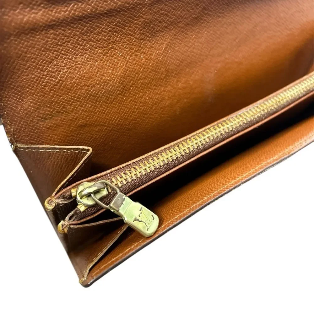 Louis Vuitton Sarah Monogram Wallet LV Brown Snap Classic Zip - Picture 5 of 7